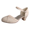 ELLEN Ivory Lace Mary Jane 2 Inch Wedding Block Heels