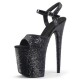 FLAMINGO Black Gitter 8 Inch Pole Dancing Heels