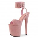 FLAMINGO Sexy Pink 8 Inch Platform Heels with Ankle Band