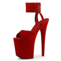 FLAMINGO Sexy Red 8 Inch Platform Heels with Ankle Band