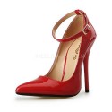 SEDUCE Sexy Red 5 Inch Heel Pumps with Ankle Strap