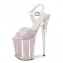 FLAMINGO Pink Opal Glitter 8 Inch Pole Dancing Heels