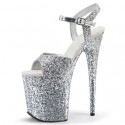 FLAMINGO Silver Glitter 8 Inch Pole Dancing Heels