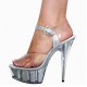 DELIGHT Clear/Silver Glitter Filled 6 Inch Pole Dancing Heels