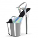 FLAMINGO Silver Hologram 8 Inch Pole Dancing Heels