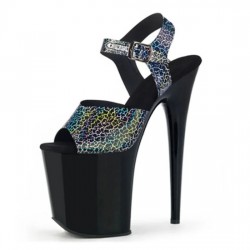 FLAMINGO Sparkle/Black 8 Inch Pole Dancing Heels