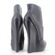 GAGA Sexy Black 7 Inch Wedge Heel Ankle Boots Back