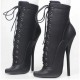 SCREAM Kinky Black Matt 7 Inch Heel Ankle Boots Pair