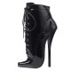 SCREAM Kinky Black Patent 7 Inch Heel Ankle Boots