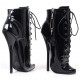 SCREAM Kinky Black Patent 7 Inch Heel Ankle Boots Pair