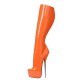 SCREAM Kinky Orange Sexy Plus Size Knee High Boots 8 Inch Metal Heel