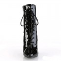 SEDUCE Sexy Black Matt Lace Up 5 Inch Heel Ankle Boots Front