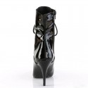 SEDUCE Sexy Black Matt Lace Up 5 Inch Heel Ankle Boots Back