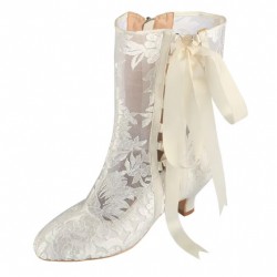 ELLEN Ivory Vintage Lace Wedding Boots