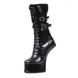 GAGA Black Pony Play Boots Ankle Duo Straps