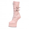 GAGA Pink Matt Pony Play Boots Ankle Duo Straps