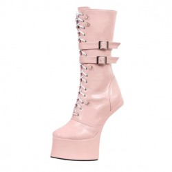 GAGA Pink Matt Pony Play Boots Ankle Duo Straps