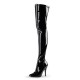 GAGA Sexy Black Patent Plus Size 5 Inch Heel Thigh High Boots