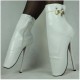 GAGA White Lockable Ankle Ballet Boots with Twin Padlocks