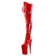 INFINITY Red 9 Inch Heel Thigh High Pole Dance Boots with Buckle