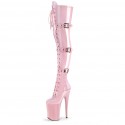 INFINITY Pink 9 Inch Heel Thigh High Pole Dance Boots with Buckle