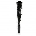 INFINITY Black 9 Inch Heel Thigh High Pole Dance Boots with Buckle back view