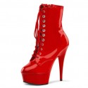 FLAMINGO Red 6 Inch Heel Pole Dance Ankle Boots