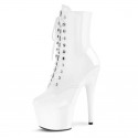 FLAMINGO White 7 Inch Heel Pole Dance Ankle Boots