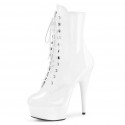 FLAMINGO White 6 Inch Heel Pole Dance Ankle Boots