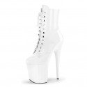 FLAMINGO White 8 Inch Heel Pole Dance Ankle Boots