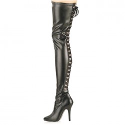 SEDUCE Sexy Lace Up Back 5 Inch Heel Over The Knee Boots