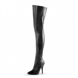 GAGA Sexy Black Plus Size 5 Inch Heel Thigh High Boots