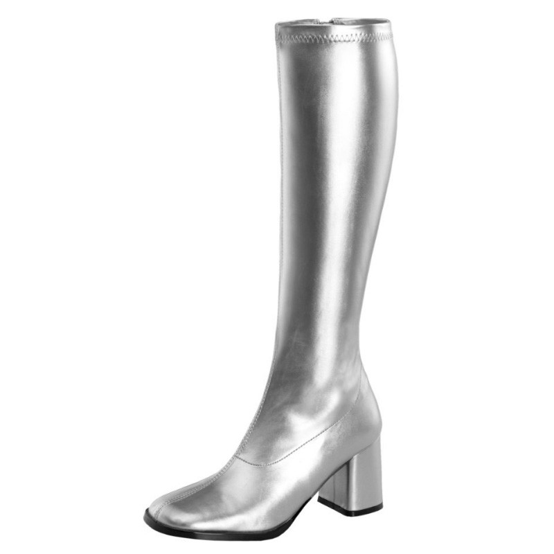 White gogo best sale boots wide calf